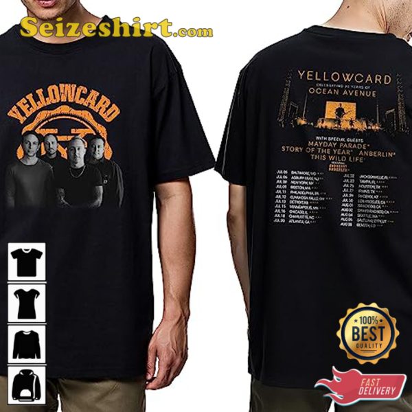 Yellowcard 2023 Celebrating 20 Years of Ocean Avenue World Tour T-Shirt