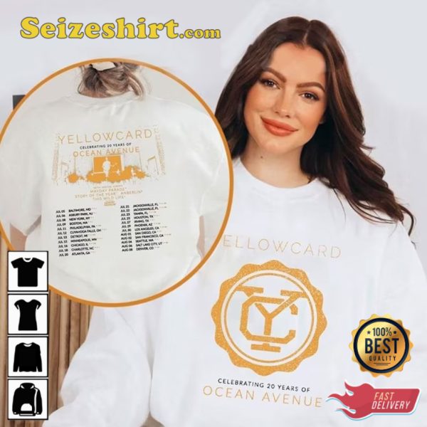 Yellowcard Celebrating 20 Years Of Ocean Avenue Cotton Unisex T-Shirt