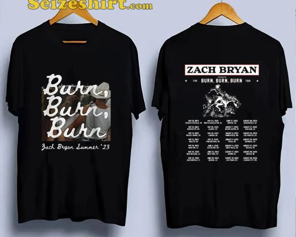 Zach Bryan Burn Burn Burn Tour 2023 Gift Fan T-Shirt