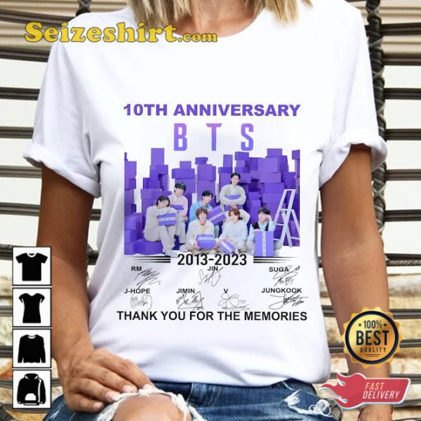 BTS 10th Anniversary Thank For A Memorial T-shirt