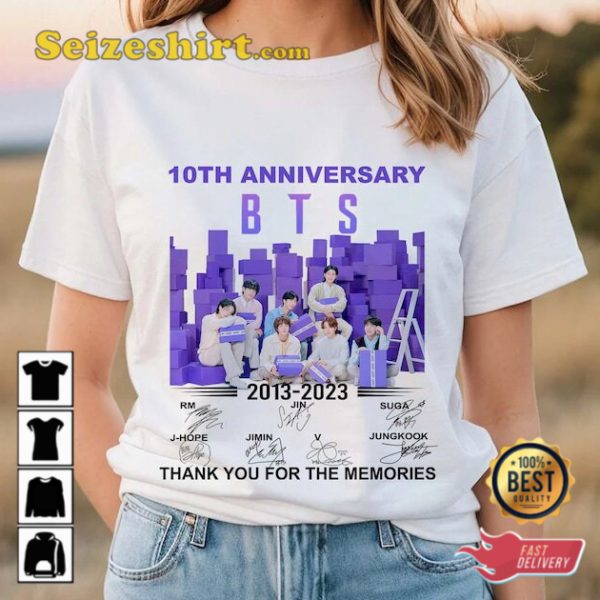 BTS 10th Anniversary Thank For A Memorial T-shirt