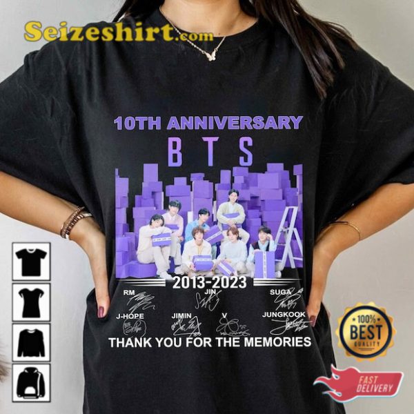 BTS 10th Anniversary Thank For A Memorial T-shirt