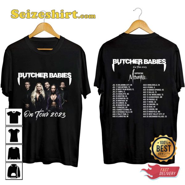 Butcher Babies Band Supporting Mudvayne Tour 2023 T-shirt