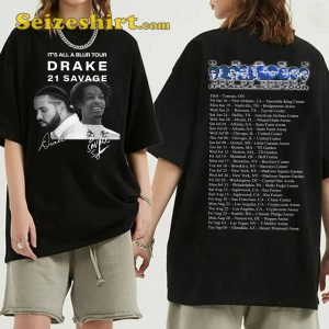 Drake 21 Savage Tour 2023 Its All A Blur Tour T-shirt