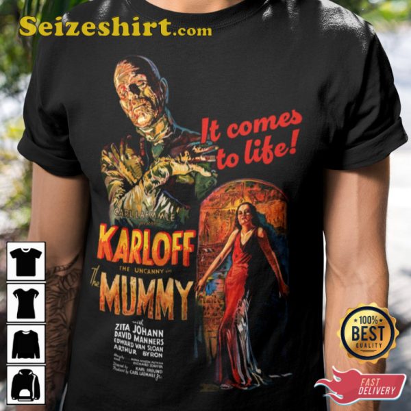 Horror Movie Fan Gift Boris Karloff Scary Movie T Shirt