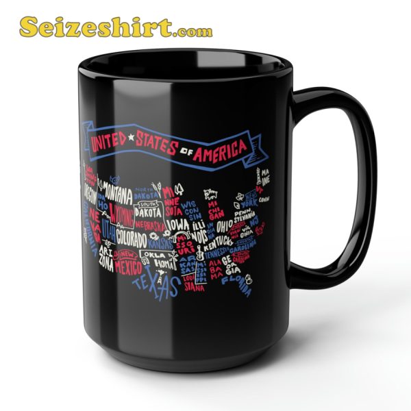 Independence Day 4th Of July USA Map Graphic Mug