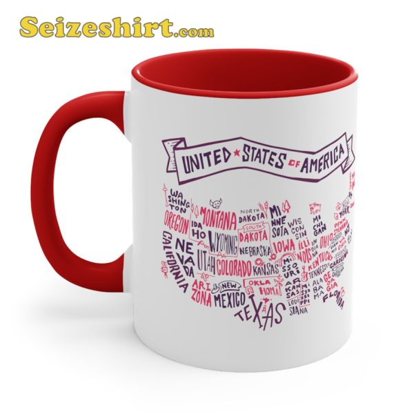 Independence Day 4th Of July USA Map Graphic Mug