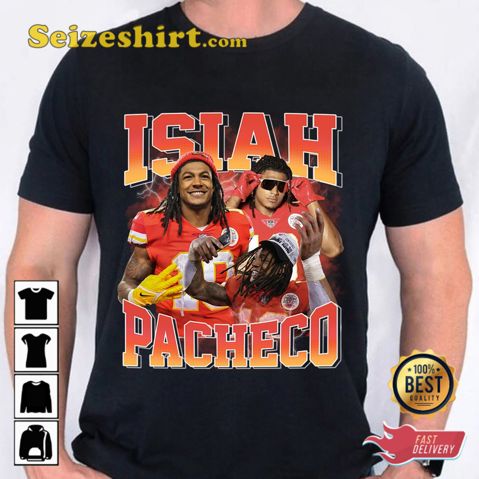 Kansas City Chiefs Football Isiah Pacheco Football T-shirt S-3XL