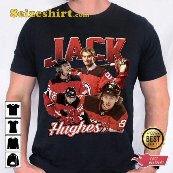 Jack Hughes Hockey NHL Vintage T-shirt