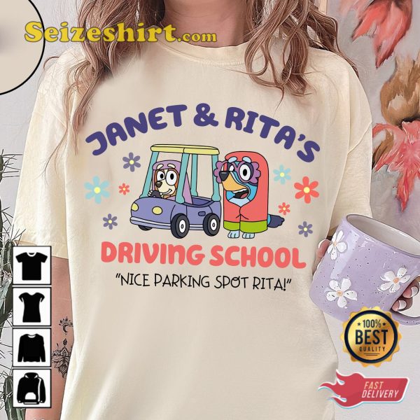 Janet And Ritas Driving School Cartoon T-shirt