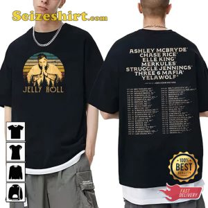 Jelly Roll Tour 2023 Backroad Baptism Music Concert T-shirt
