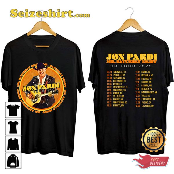 Jon Pardi Concert Mr Saturday Night World Tour 2023 T-shirt