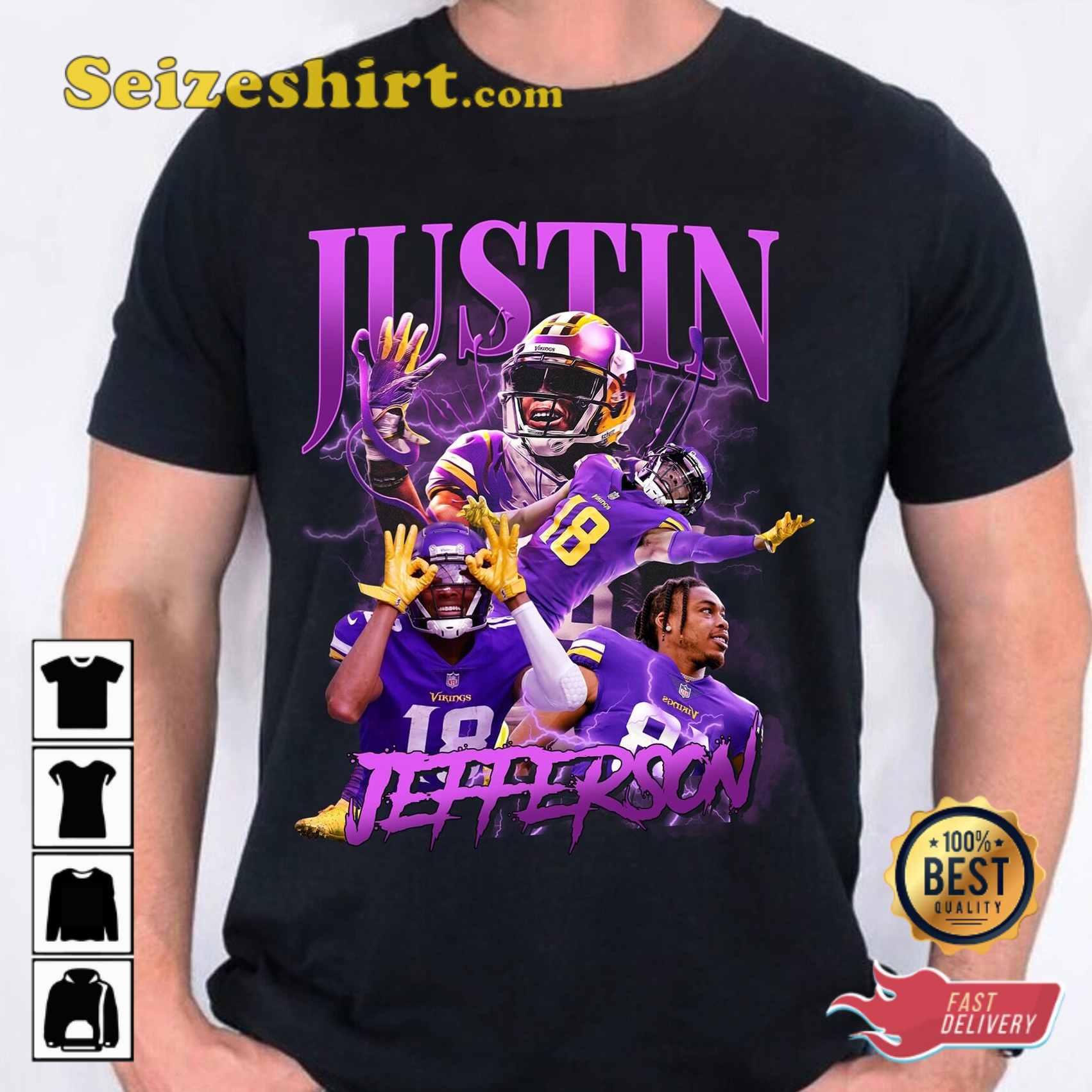 Justin Jefferson Shirt Minnesota Vikings T Shirt Gifts for Vikings Fans -  Happy Place for Music Lovers