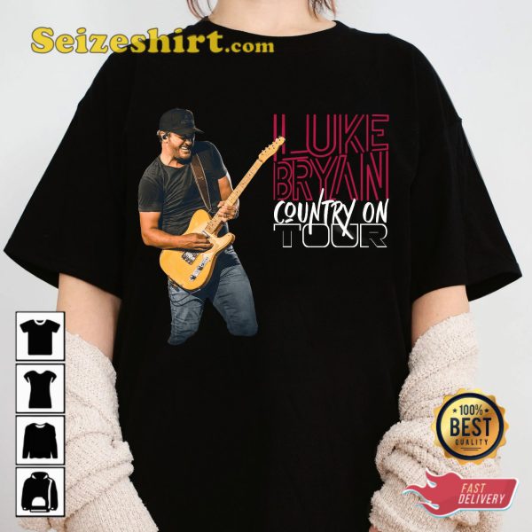 Luke Bryan Country On Tour 2023 Music Concert T-shirt