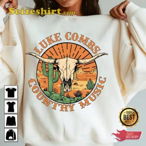 Luke Combs Tour Bull Skull Country Music Vintage T-shirt