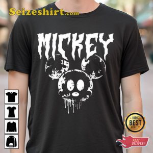 Metallic Mickey Mouse Goth Punk Disney Tribute Metalhead T-Shirt