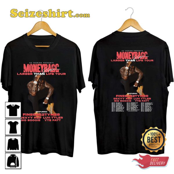 Moneybagg Yo Tour 2023 Larger Than Life  Concert T-shirt