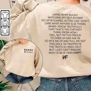 NF Rapper Happy Lyrics Fan Gift T-shirt