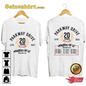 Parkway Drive Tour 2023 Monsters Of Oz Concert T-shirt