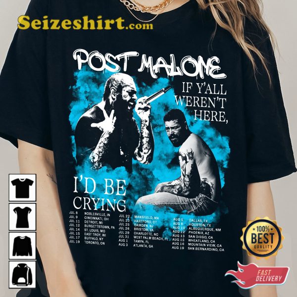 Posty Post Malone Tour 2023 Fan Gift T-shirt