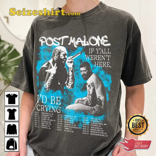 Posty Post Malone Tour 2023 Fan Gift T-shirt