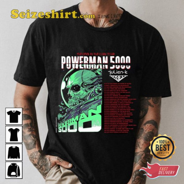 Powerman 5000 Tour 2023 The Devil In The Dark Summer Concert T-shirt