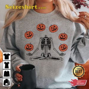 Pumpkin Halloween Sweatshirt Skeleton T-shirt