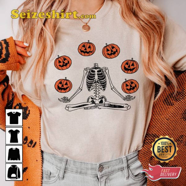 Pumpkin Halloween Sweatshirt Skeleton T-shirt