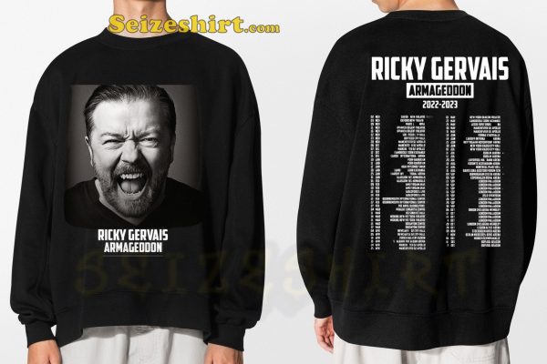 Ricky Gervais Armageddon Comedy Tour 2023 T-shirt