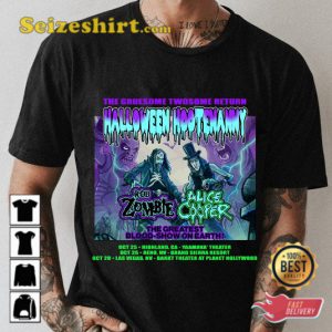 Rob Zombie And Alice Cooper Halloween Hootenanny Show T-shirt
