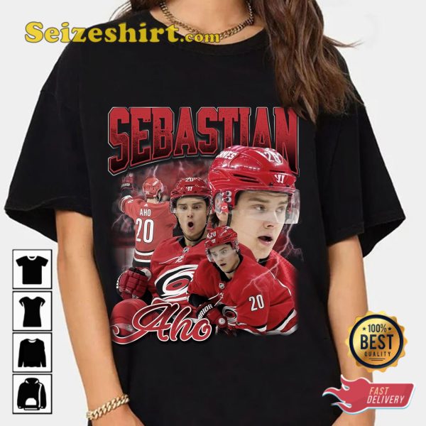 Sebastian Aho Hurricanes Vintage 90s T-shirt