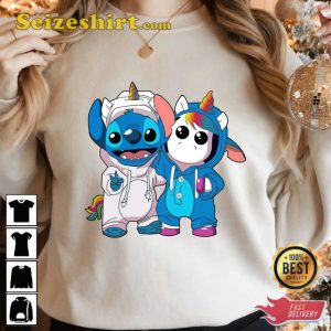 Stitch And Unicorn Cute Disney Costume Best Friends Match T-Shirt
