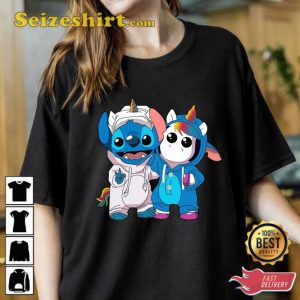 Stitch And Unicorn Cute Disney Costume Best Friends Match T-Shirt