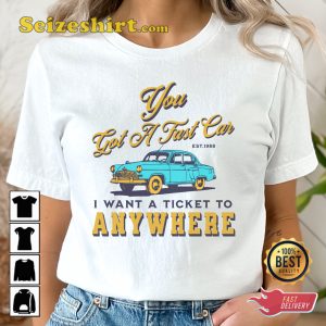 Tracy Chapman Fast Car Lyrics T-shirt