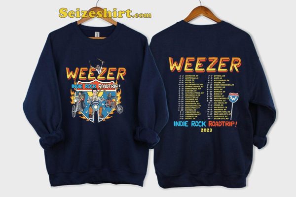 Weezer Tour Dates Indie Rock Road Trip 2023 T-shirt