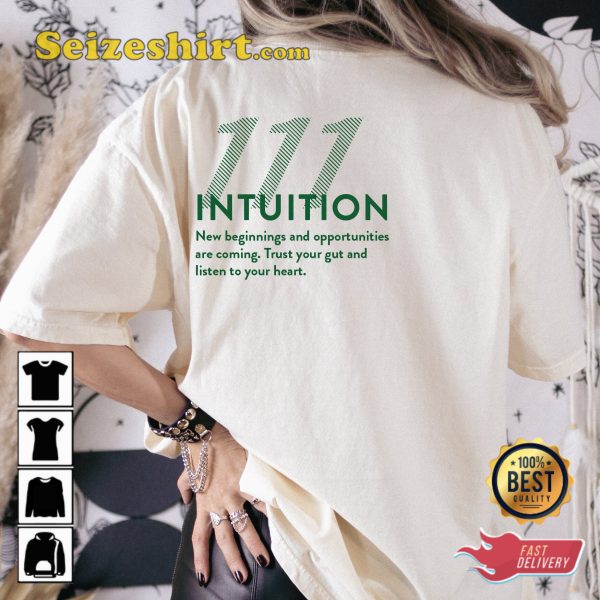 111 Angel Number Positivity Manifest Motivational Vibes Unisex T-Shirt