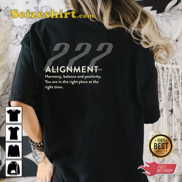 222 Angel Number Positivity Manifest Motivational Vibes Unisex T-Shirt