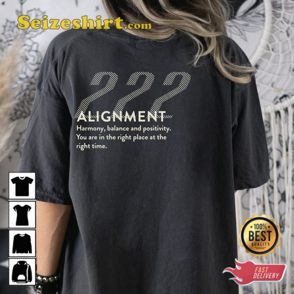 222 Angel Number Positivity Manifest Motivational Vibes Unisex T-Shirt