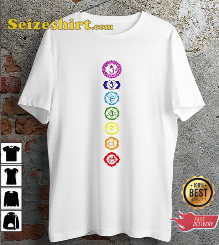 7 Chakras Spiritual Buddhism Energy Meditation Zen Om Unisex T-Shirt