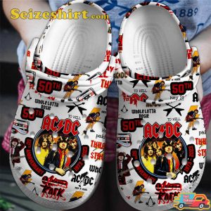 ACDC 50th Anniversary Band Music Years Of High Voltage Rock N Roll Comfortable Clogs