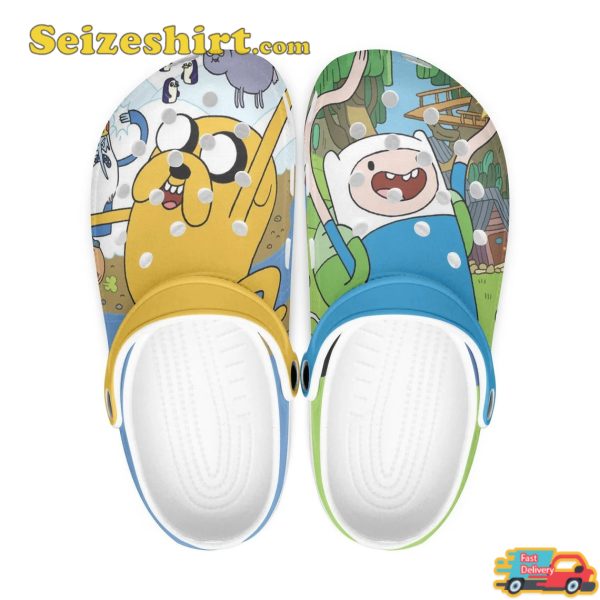 Adventure Time Cartoon Finn And Jake CN Network Comfort Clogs