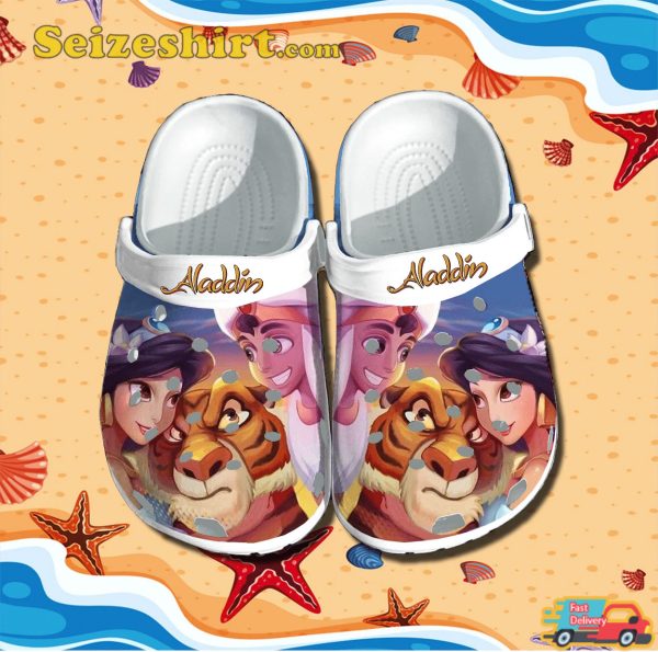 Aladdin Jasmin Rajah The Tiger Disney Cartoon Comfort Clogs