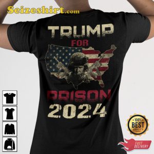 American Map Flag 2024 Trump For Prison Veterans T-Shirt