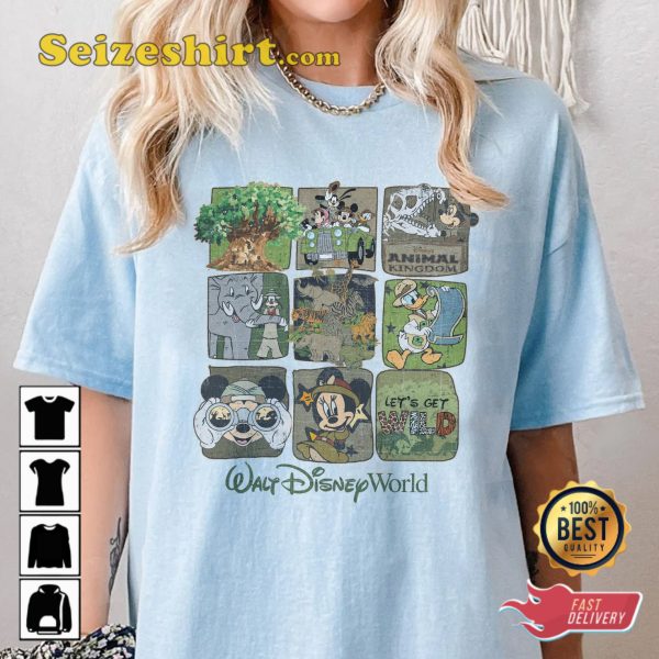 Animal Kingdom Mickey And Friends Lets Get Wild Disney Cartoon T-Shirt