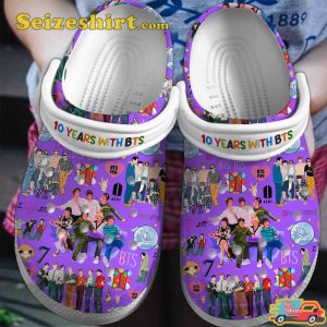 BTS Anniversary 10 Years With BTS Band Music Evolution Soundscapes Footwearmerch Clogs