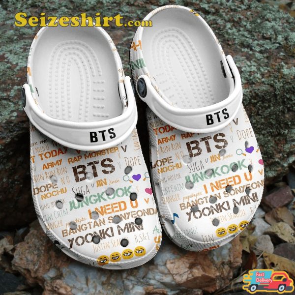 BTS Jungkook Pattern Bangtan Sonyeondan Army Gift Comfort Clogs