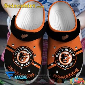Baltimore Orioles Black-orange MLB Sport Baseball Enthusiast Comfort Clogs