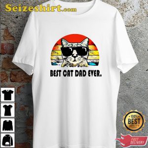 Best Cat Dad Ever Meme Design For Cat Lovers Ideal Gift Unisex T-Shirt