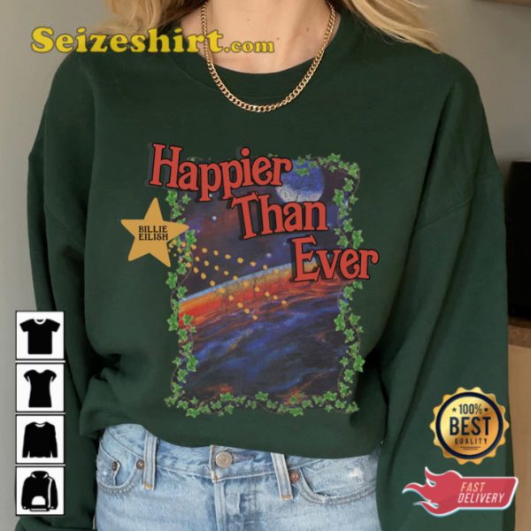 Bilie Eilish Happier Than Ever Barbie The Album 2023 Concert T-Shirt