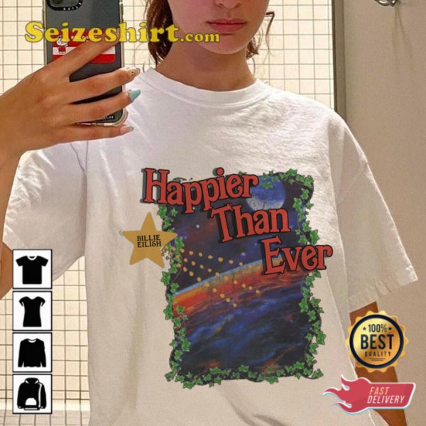 Bilie Eilish Happier Than Ever Barbie The Album 2023 Concert T-Shirt